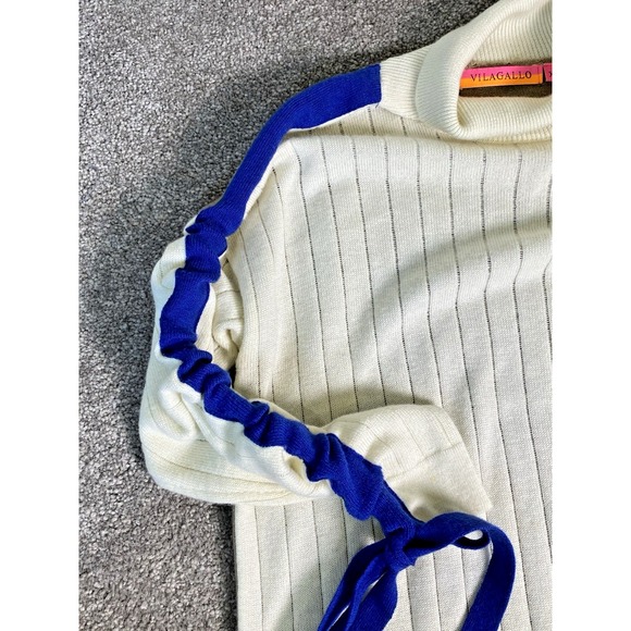 Vilagallo Womens Tops Sweater Mock Neck Wool Blend Spain Color Block SZ XS - Picture 3 of 10